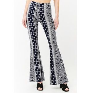 Floral & mosaic flare-leg pants NWT